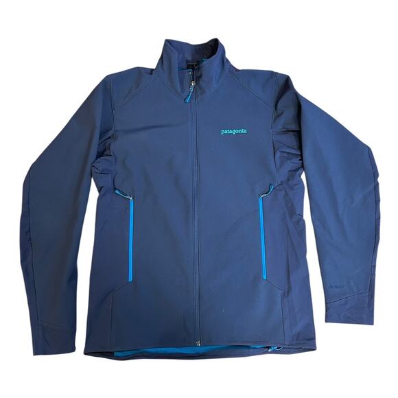 PATAGONIA Navy Blue M's Adze Hybrid Full Zip Outdoor Windbreaker Jacket Medium - Picture 2 of 9